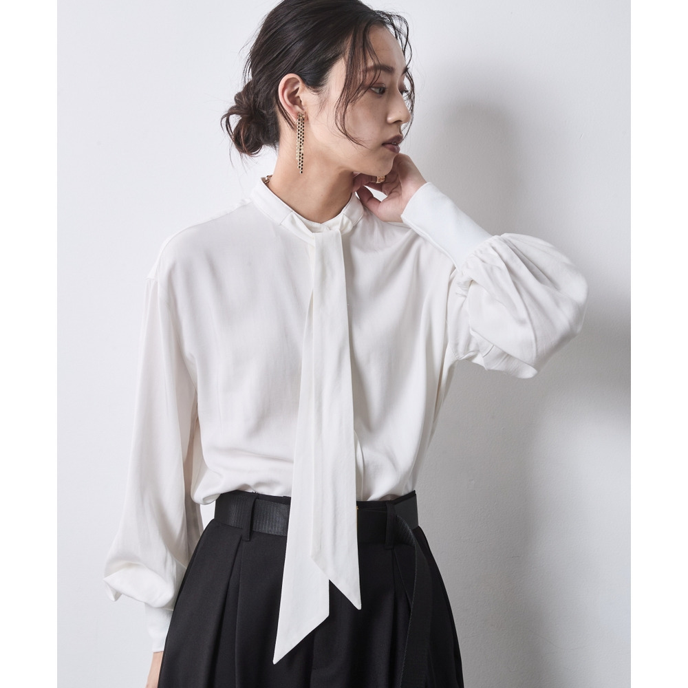 タイ付ブラウス 大きいサイズ シックスタイル1