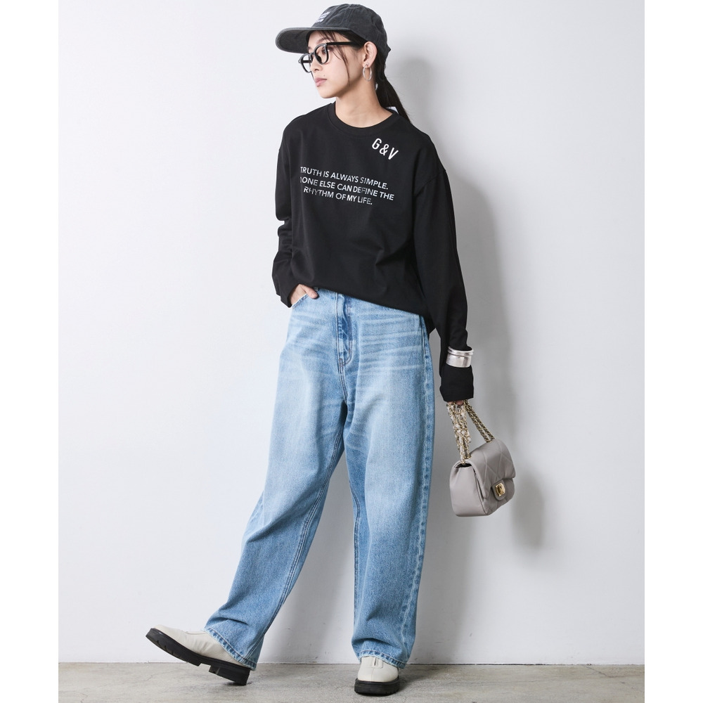 ロゴプリントロングスリーブTシャツ 大きいサイズ シックスタイル9