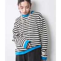 綿100％ボーダーニットプルオーバーシックスタイル 大きいサイズ　シックスタイル