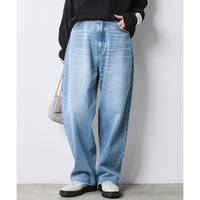 綿100％ワイドルーズデニムパンツ 大きいサイズ　シックスタイル