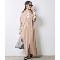 テーラードカラーロングワンピース　大きいサイズ　シックスタイル