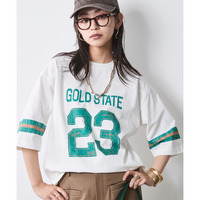 綿100％7分袖フットボールTシャツ　大きいサイズ　シックスタイル