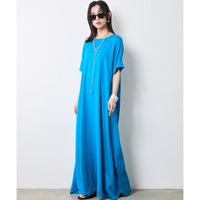 レーヨン麻2WAYフレンチスリーブマキシワンピース 大きいサイズ　シックスタイル