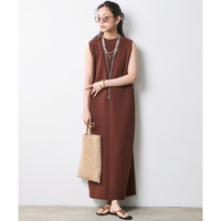 綿100％タンクトップニットロングワンピース 大きいサイズ　シックスタイル