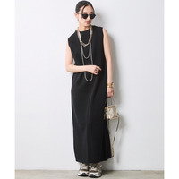 綿100％タンクトップニットロングワンピース 大きいサイズ　シックスタイル