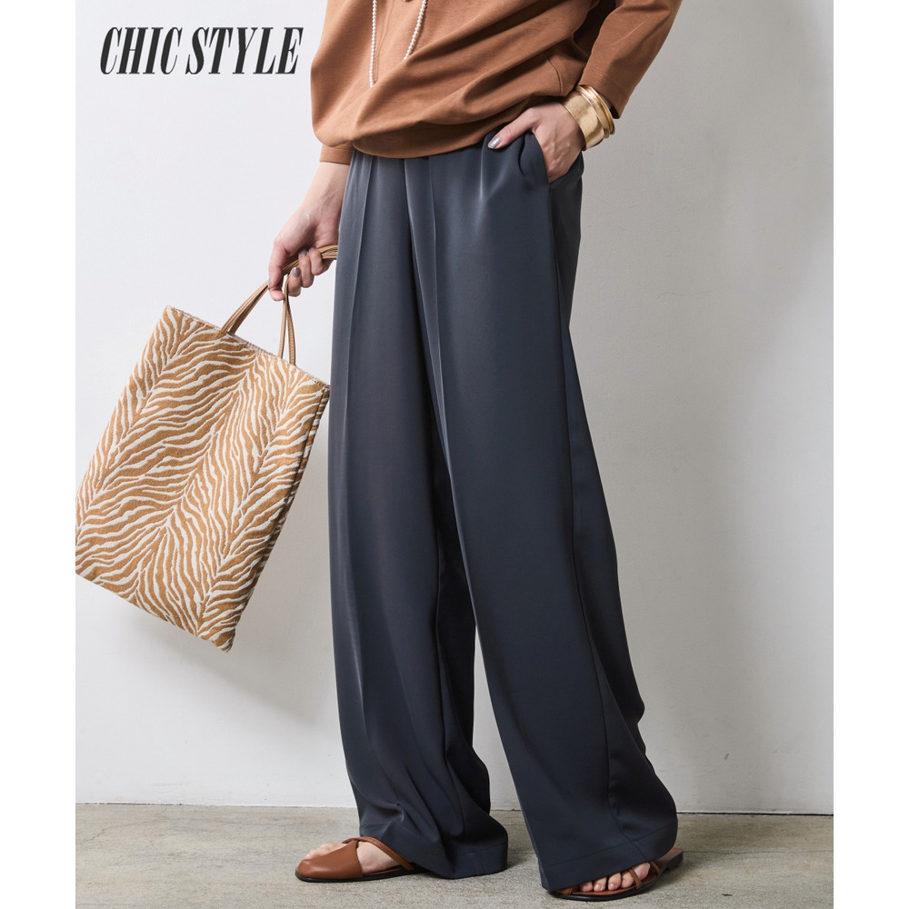ワイドストレートパンツ 大きいサイズ　シックスタイル