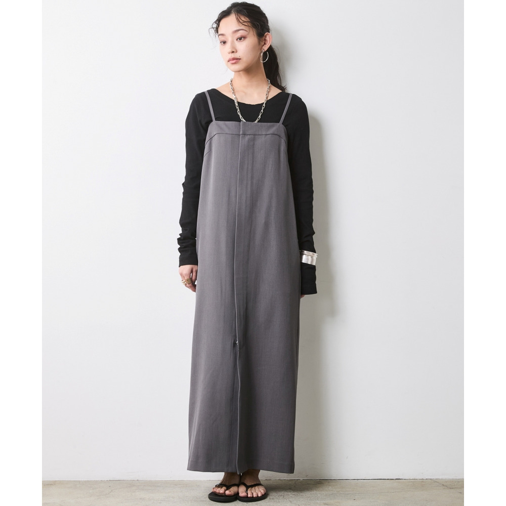 フロントジップキャミソールワンピース 大きいサイズ シックスタイル19