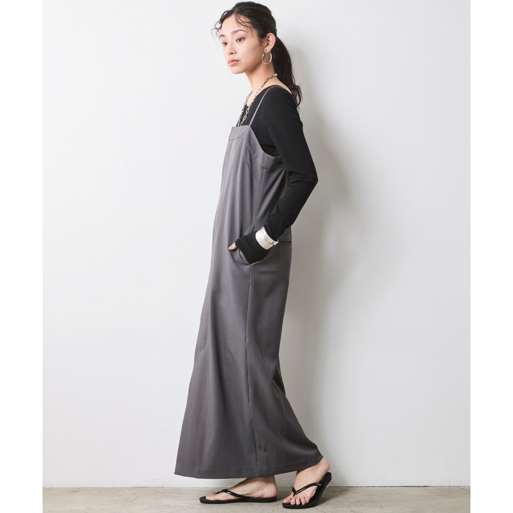 フロントジップキャミソールワンピース 大きいサイズ シックスタイル20