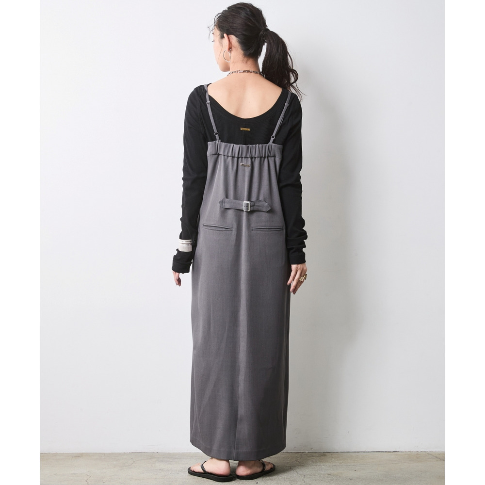 フロントジップキャミソールワンピース 大きいサイズ シックスタイル21