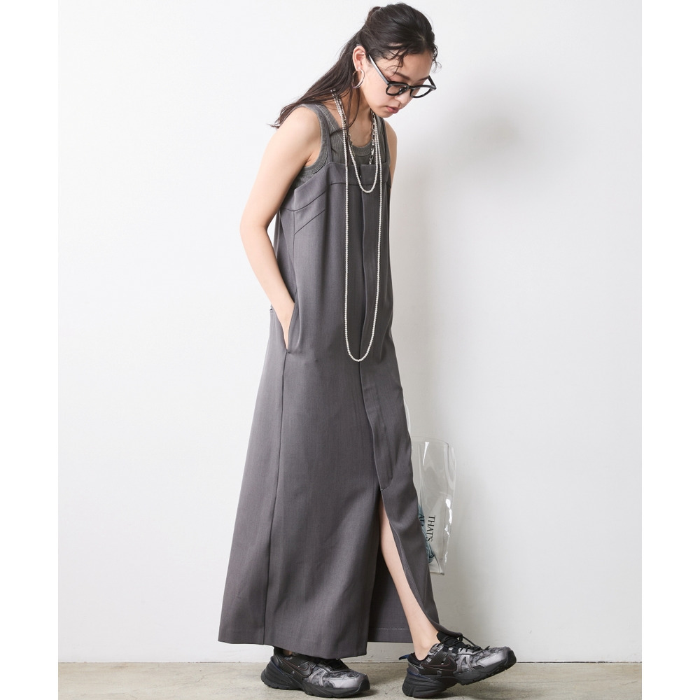 フロントジップキャミソールワンピース 大きいサイズ シックスタイル24