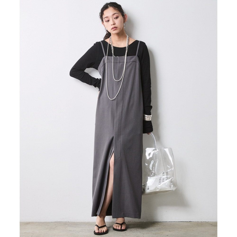 フロントジップキャミソールワンピース 大きいサイズ シックスタイル25