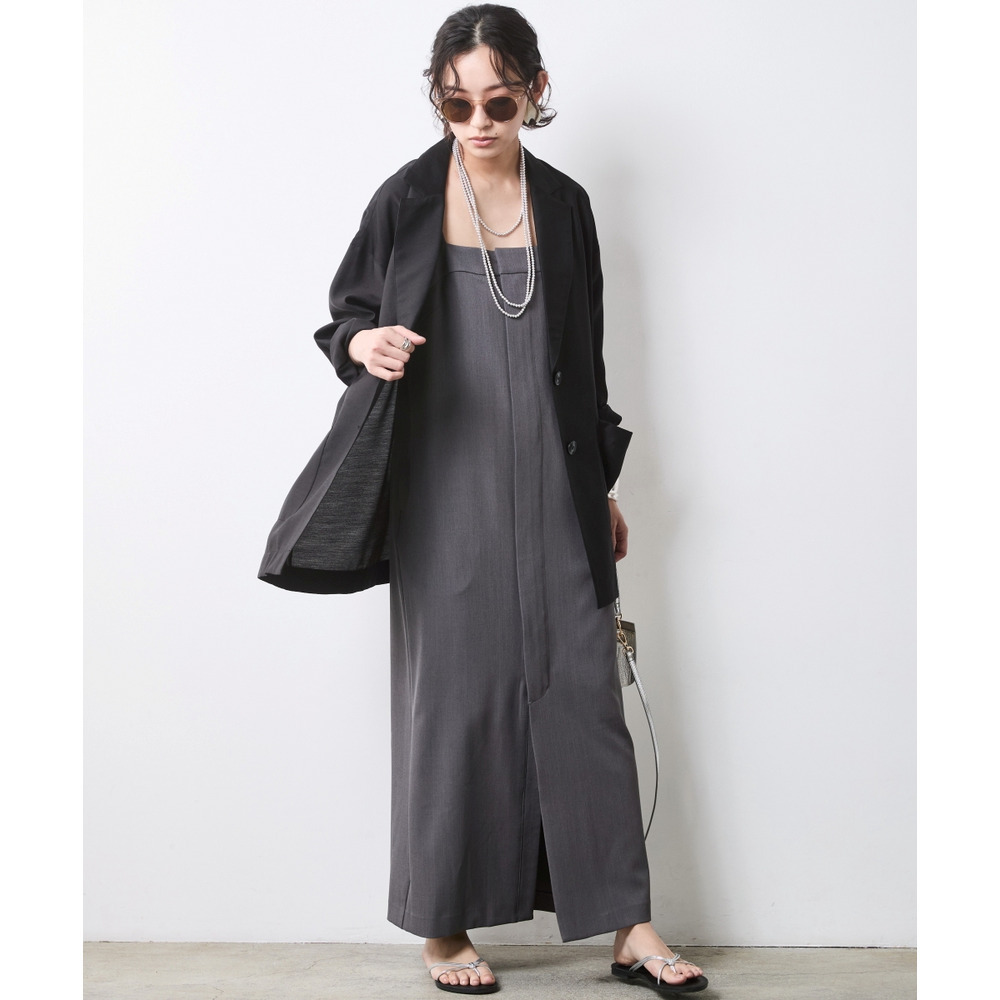 フロントジップキャミソールワンピース 大きいサイズ シックスタイル27