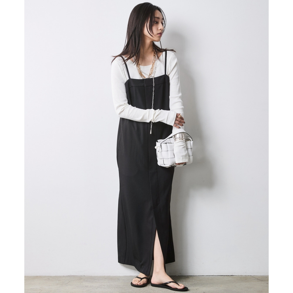 フロントジップキャミソールワンピース 大きいサイズ シックスタイル28