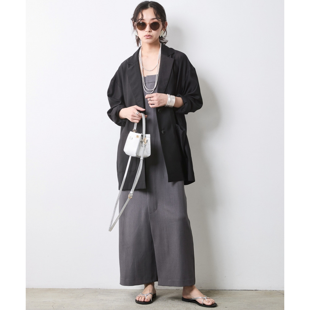 フロントジップキャミソールワンピース 大きいサイズ シックスタイル5