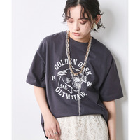 綿100％ピグメント染グラフィックプリントTシャツ 大きいサイズ　シックスタイル