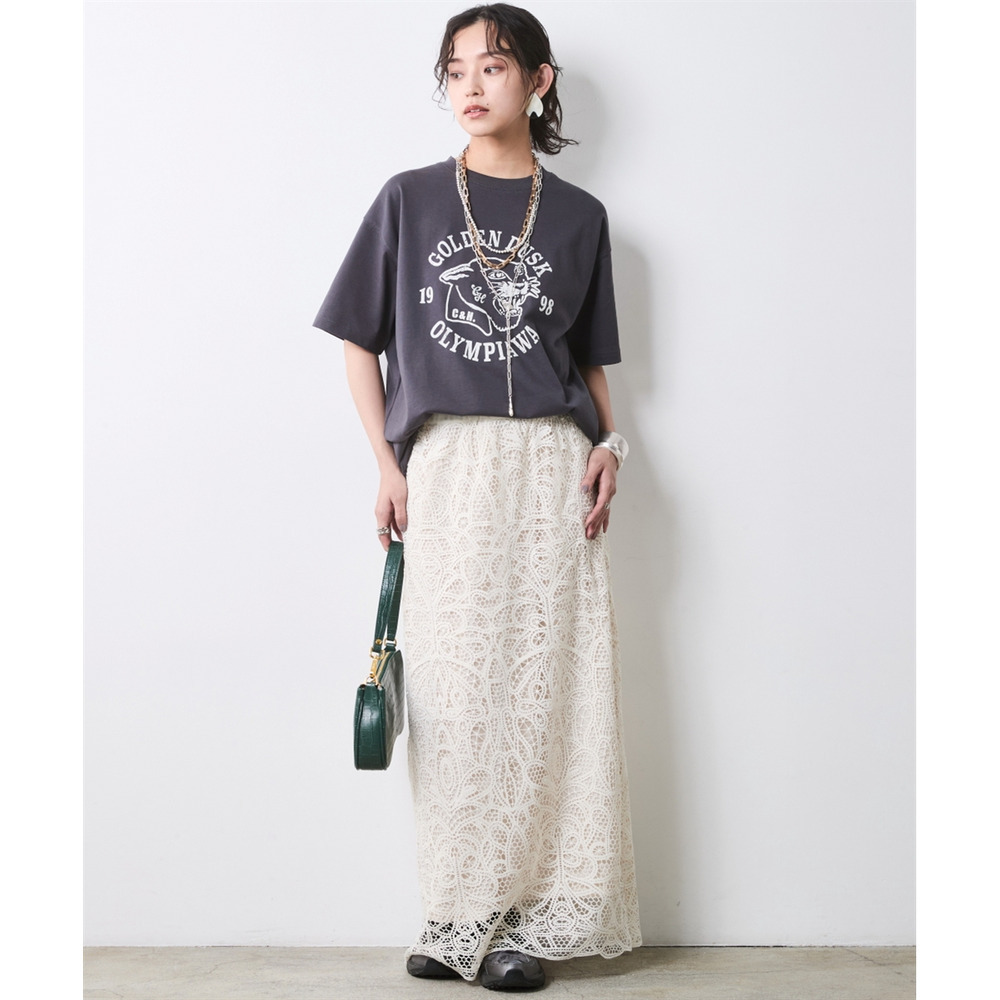 綿100%ピグメント染グラフィックプリントTシャツ 大きいサイズ シックスタイル2