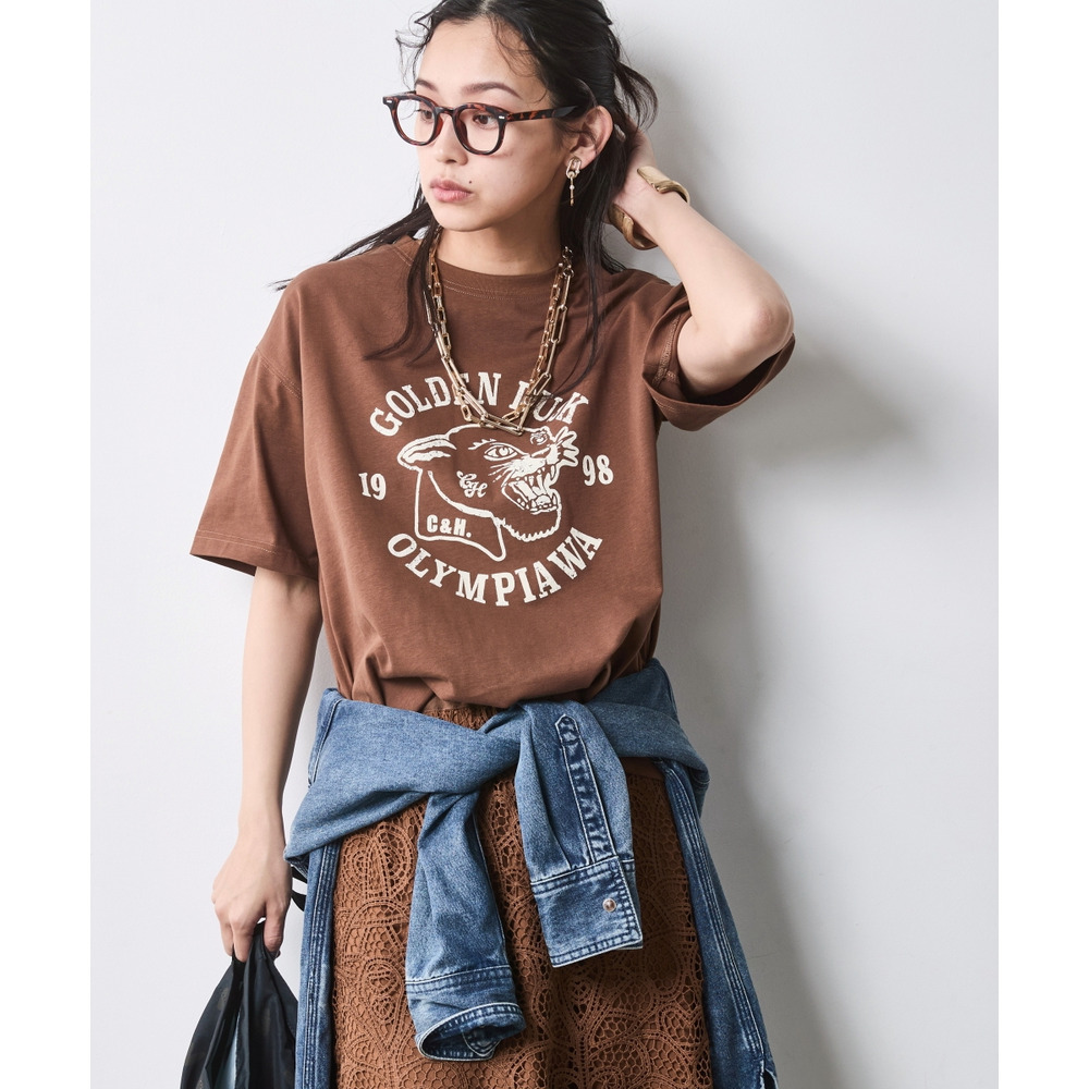 綿100%ピグメント染グラフィックプリントTシャツ 大きいサイズ シックスタイル22