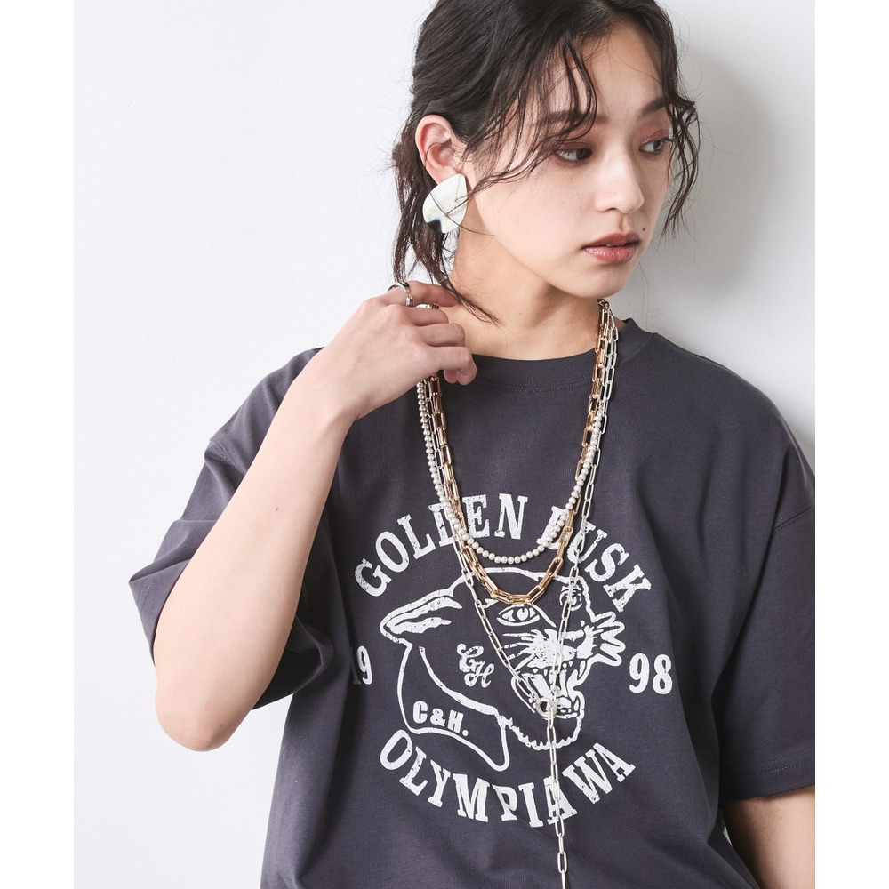 綿100%ピグメント染グラフィックプリントTシャツ 大きいサイズ シックスタイル26