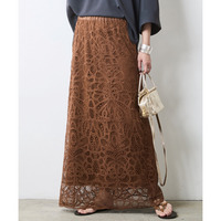 レースストレートロングスカート 大きいサイズ　シックスタイル