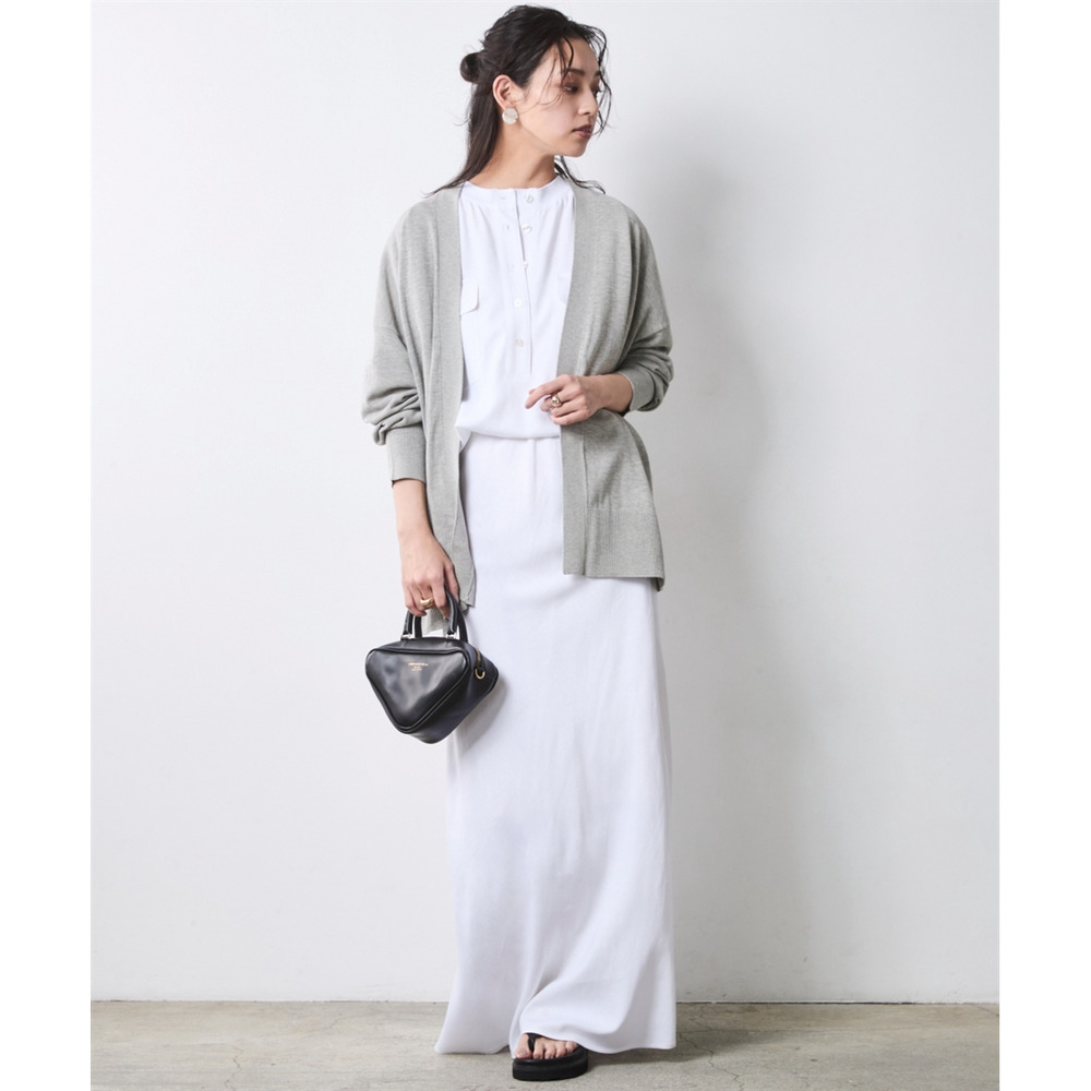 レーヨン麻衿リブハーフスリーブブラウス 大きいサイズ シックスタイル12