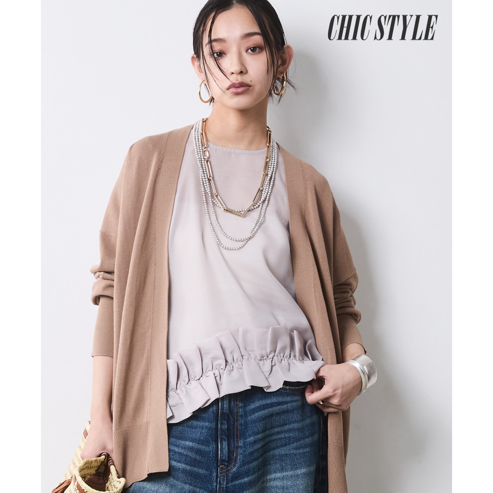 モダール綿ニットカーディガン 大きいサイズ　シックスタイル