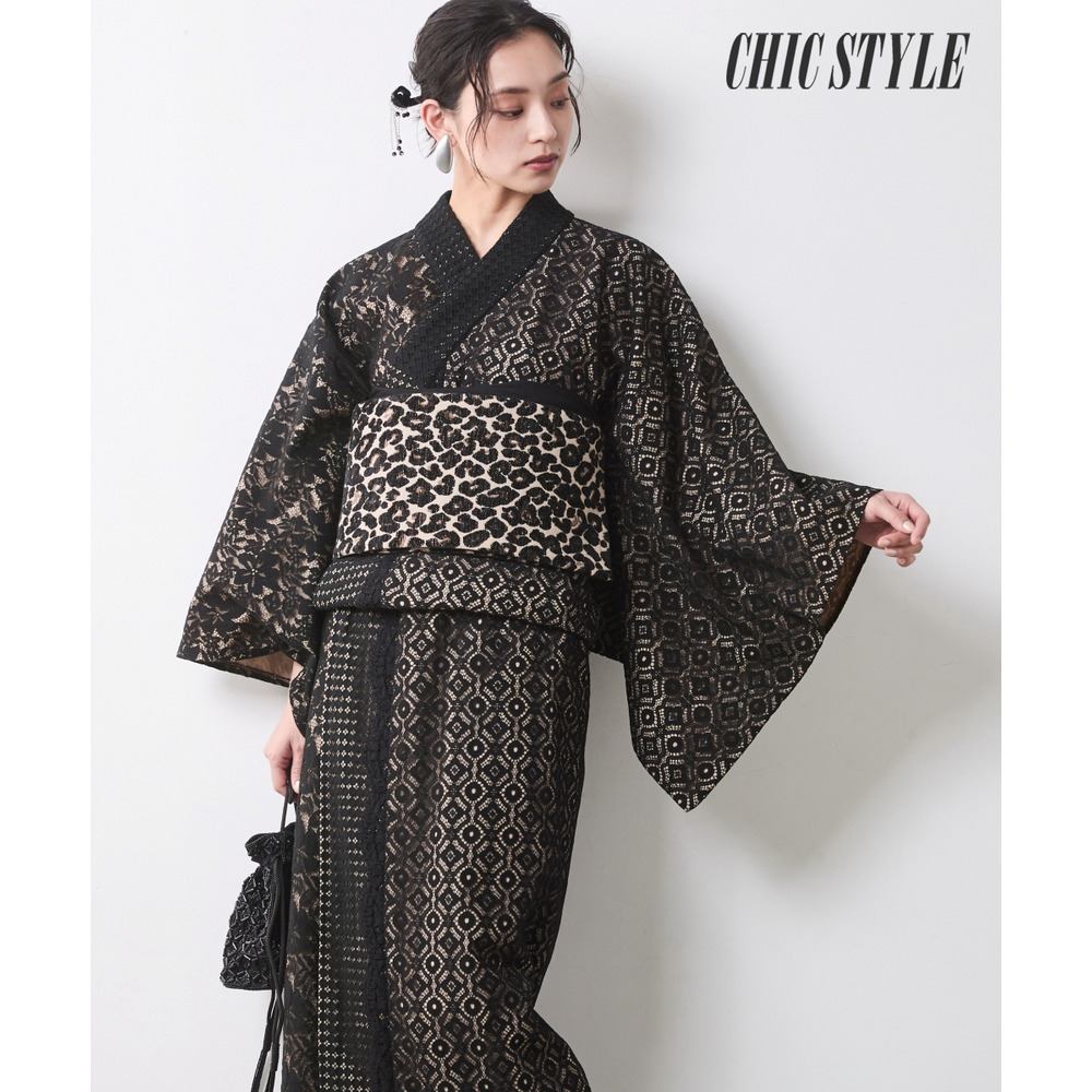 半衿付2部式パッチワークレース浴衣 大きいサイズ　シックスタイル
