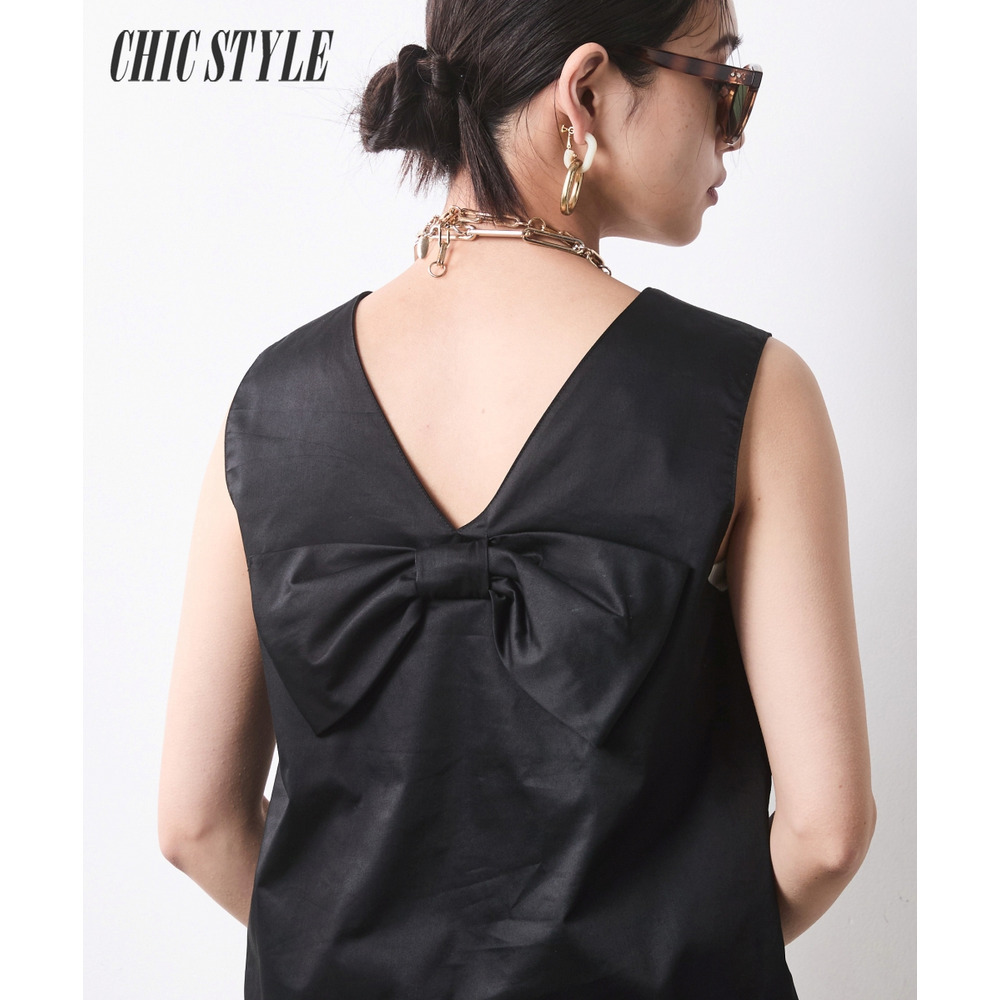 綿100％バックリボンブラウス 大きいサイズ　シックスタイル