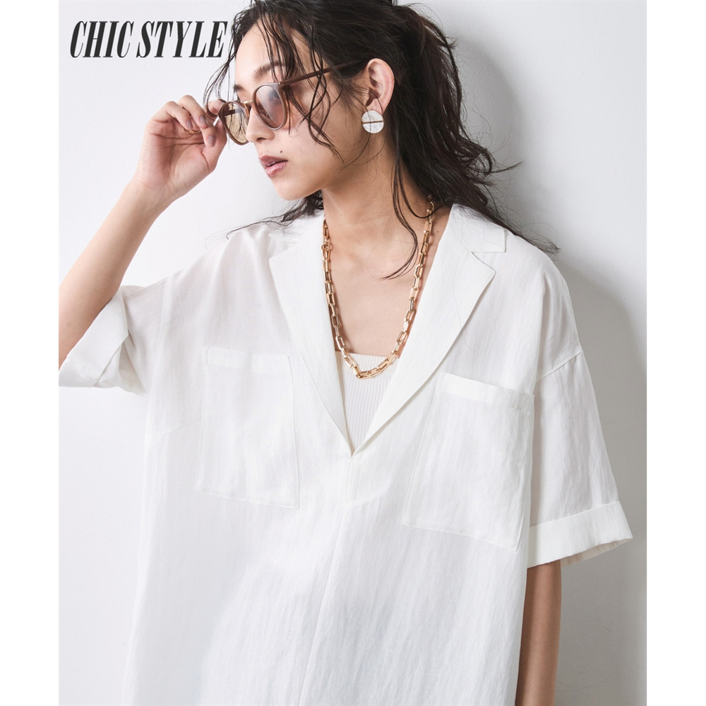 テーラードチュニックブラウス 大きいサイズ　シックスタイル