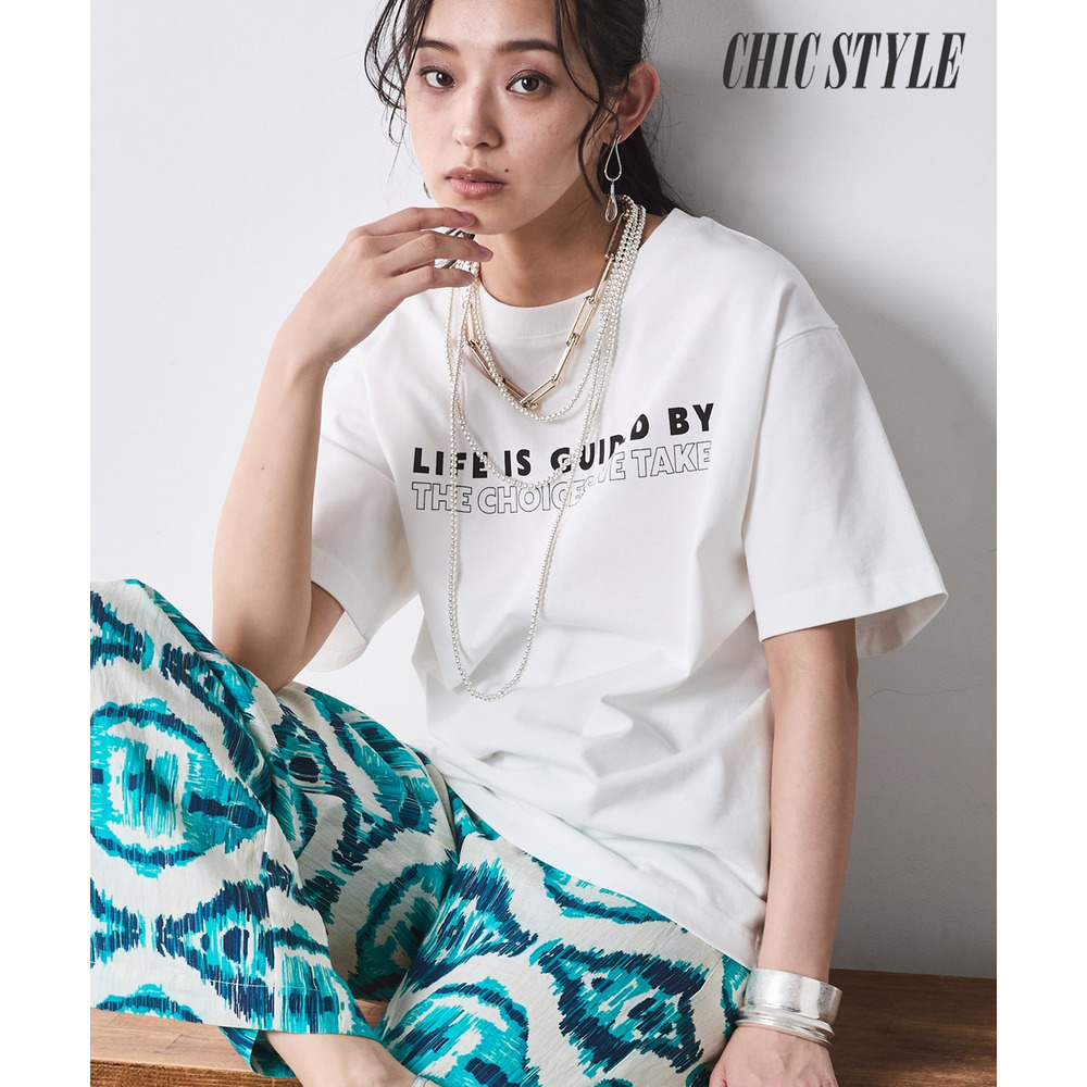 綿100％バックロゴプリントTシャツ 大きいサイズ　シックスタイル
