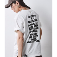 綿100％バックロゴプリントTシャツ 大きいサイズ　シックスタイル