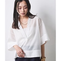 シアー素材ワイドスリーブシャツ 大きいサイズ　シックスタイル