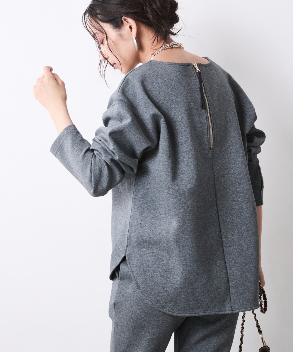 バックジップクルーネックカットソー 大きいサイズ シックスタイル25