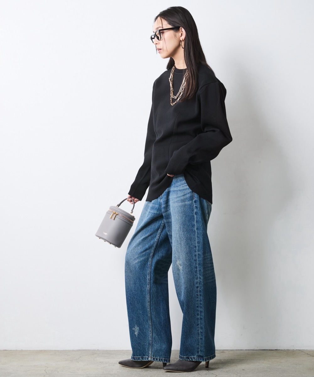 バックジップクルーネックカットソー 大きいサイズ シックスタイル5
