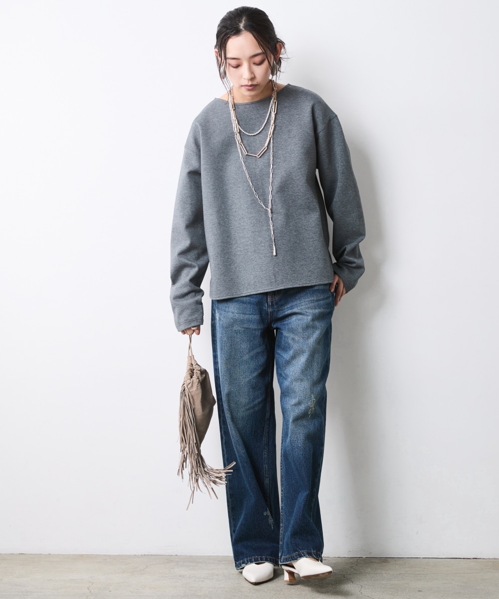 バックジップクルーネックカットソー 大きいサイズ シックスタイル8
