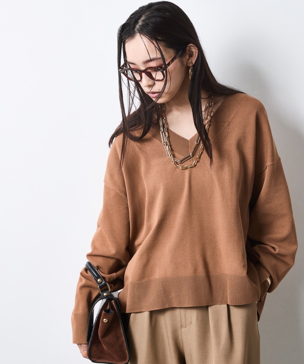 Vネックニット 大きいサイズ シックスタイル