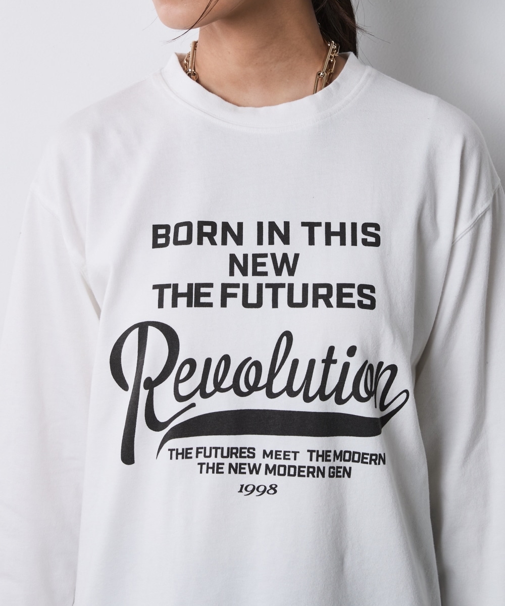 綿100%ピグメント染ロングスリーブロゴプリントTシャツ 大きいサイズ シックスタイル11