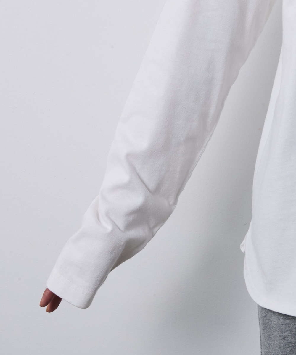 綿100%ピグメント染ロングスリーブロゴプリントTシャツ 大きいサイズ シックスタイル14