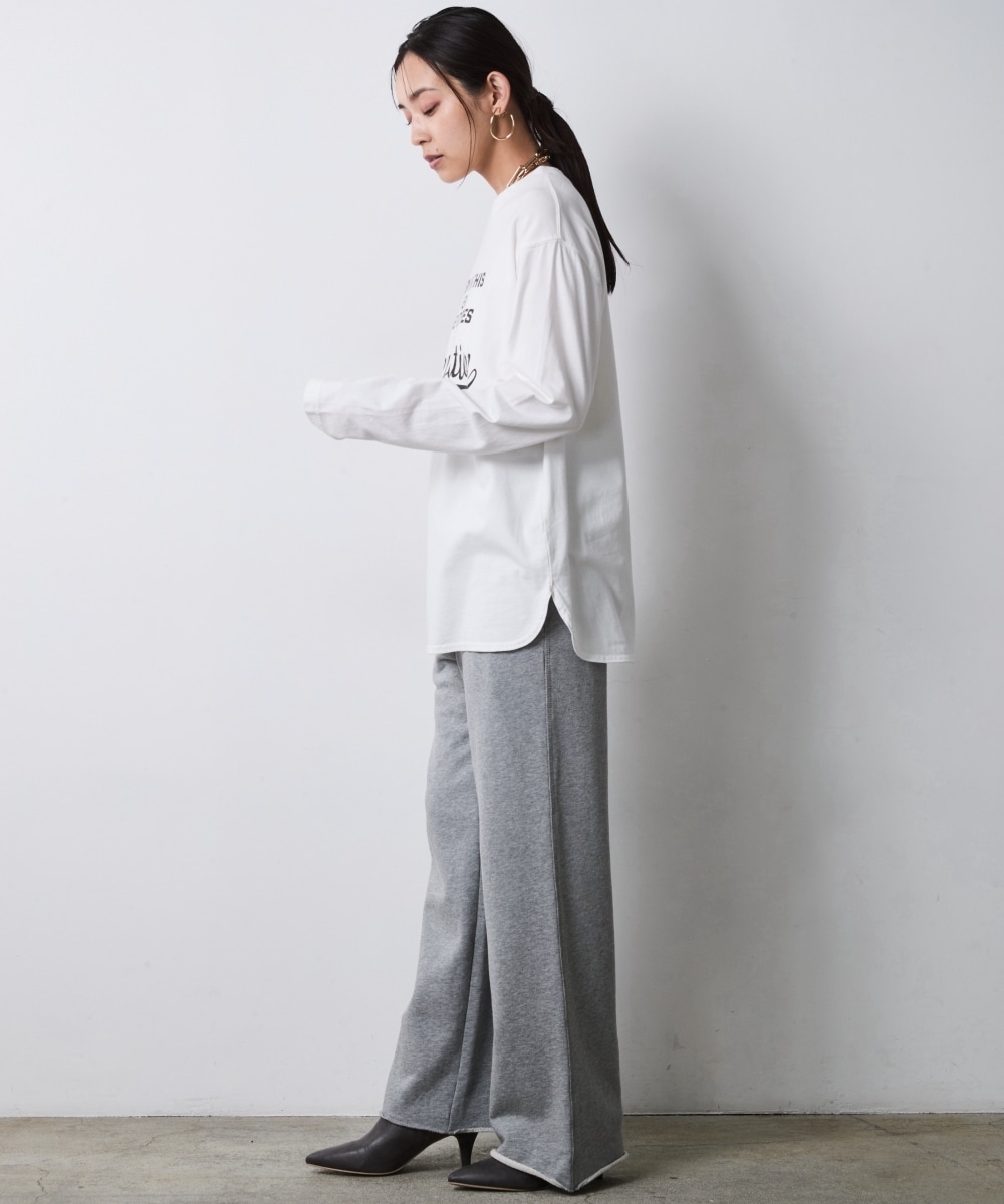 綿100%ピグメント染ロングスリーブロゴプリントTシャツ 大きいサイズ シックスタイル20