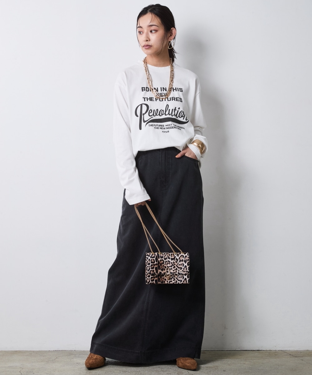 綿100%ピグメント染ロングスリーブロゴプリントTシャツ 大きいサイズ シックスタイル27