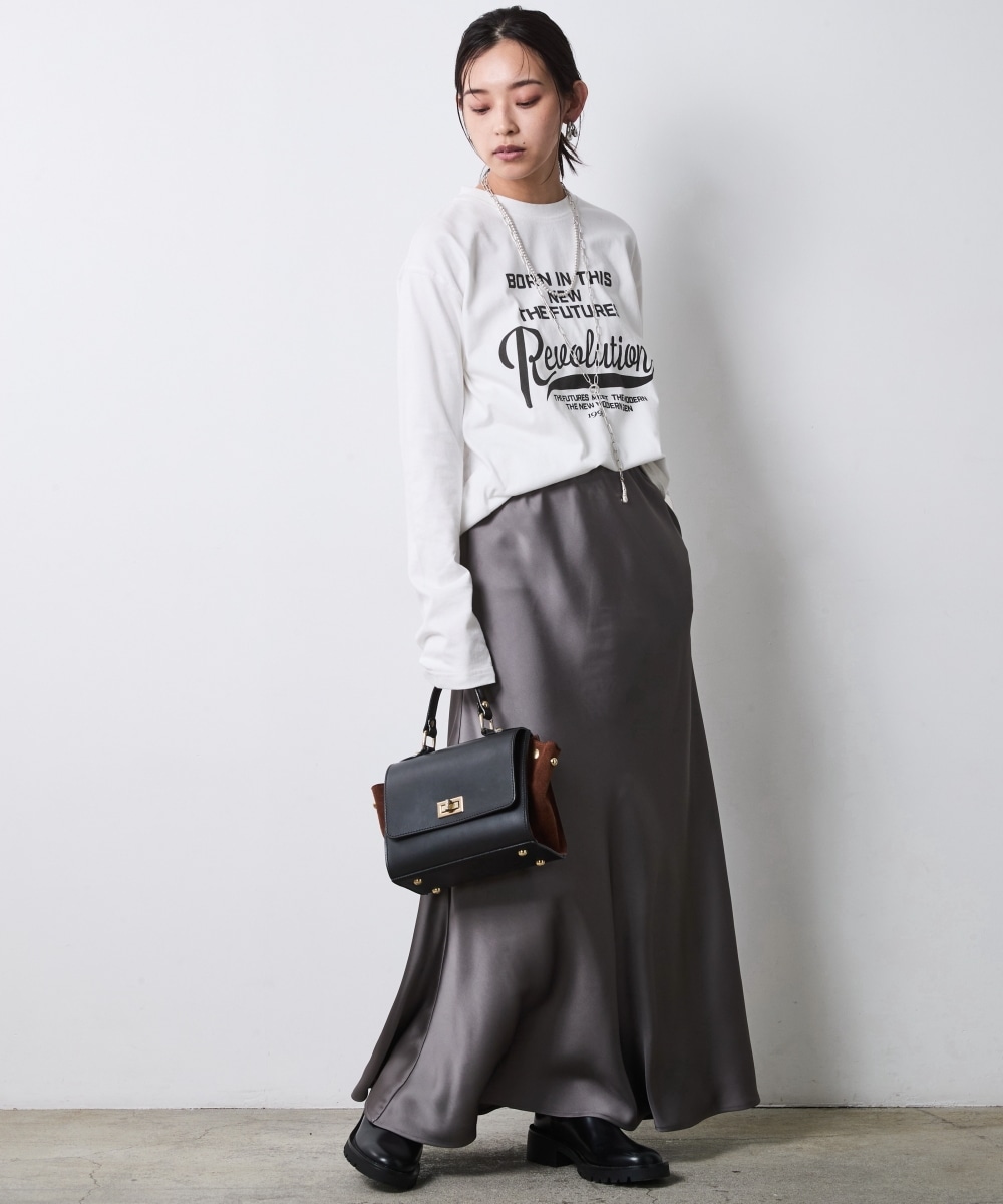 綿100%ピグメント染ロングスリーブロゴプリントTシャツ 大きいサイズ シックスタイル28
