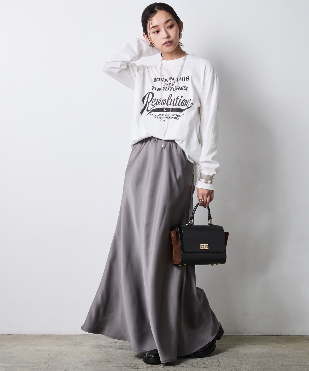 綿100%ピグメント染ロングスリーブロゴプリントTシャツ 大きいサイズ シックスタイル29