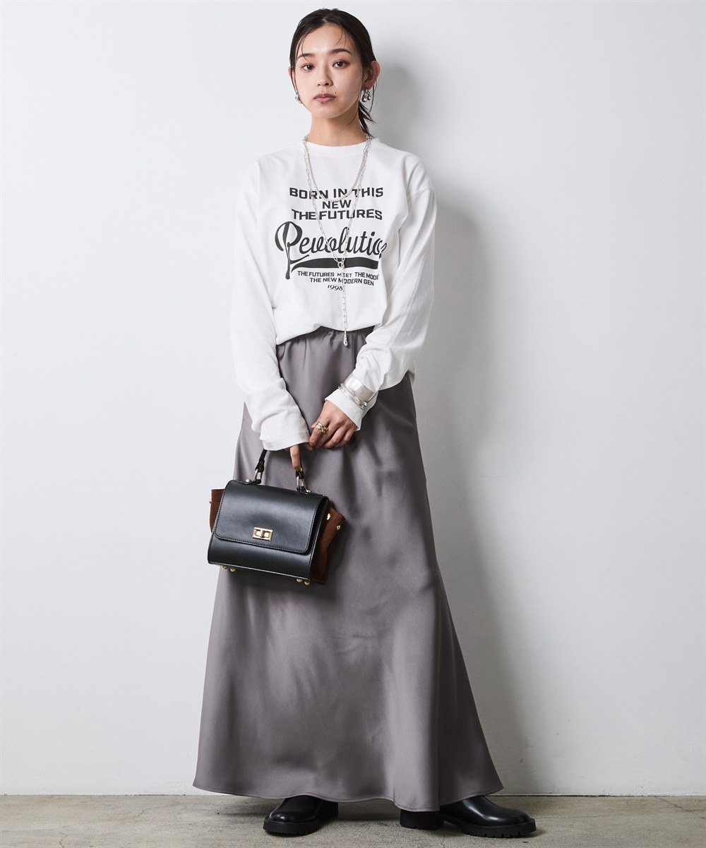 綿100%ピグメント染ロングスリーブロゴプリントTシャツ 大きいサイズ シックスタイル8