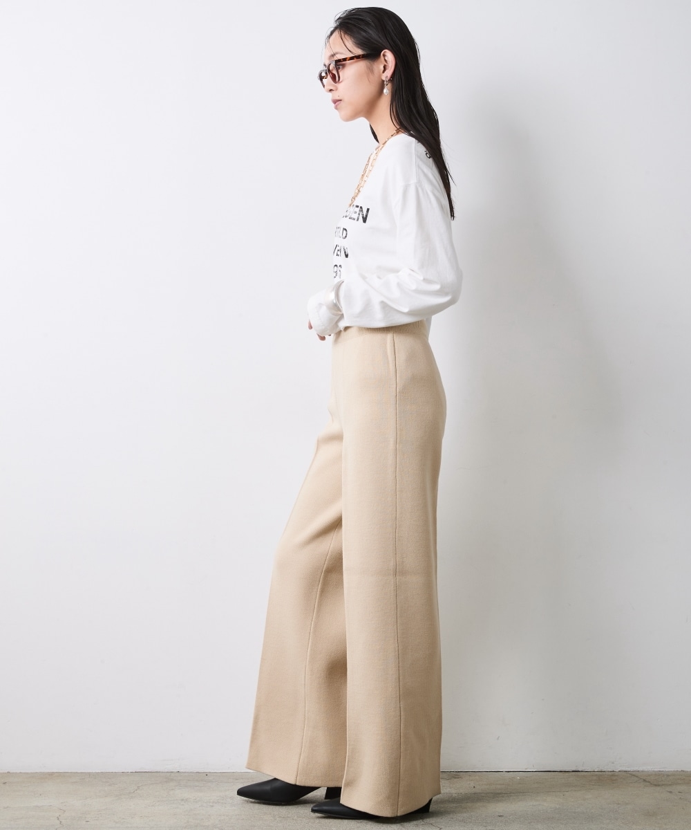 ニットワイドストレートパンツ 大きいサイズ シックスタイル19