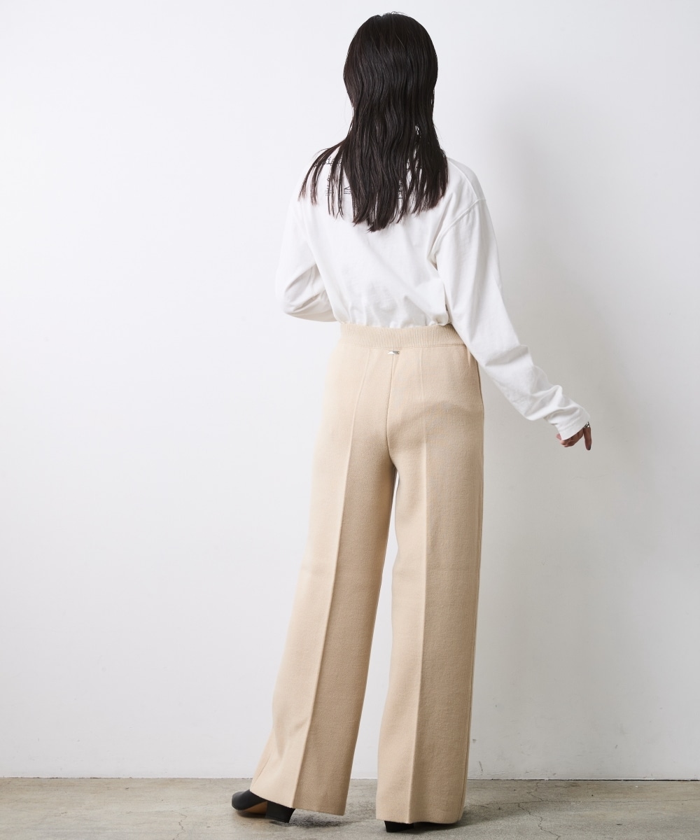 ニットワイドストレートパンツ 大きいサイズ シックスタイル20