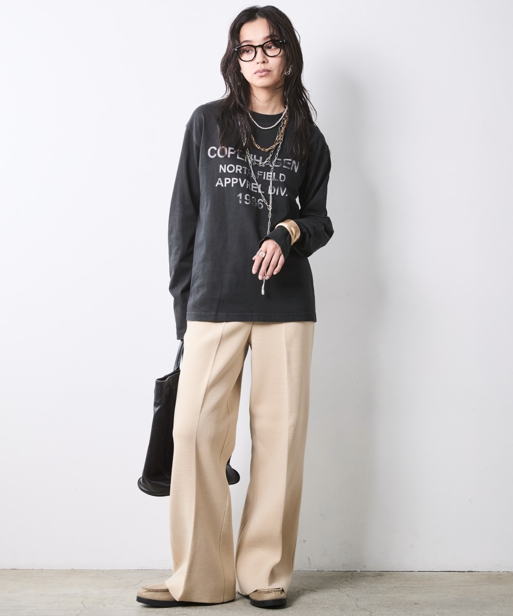 ニットワイドストレートパンツ 大きいサイズ シックスタイル28