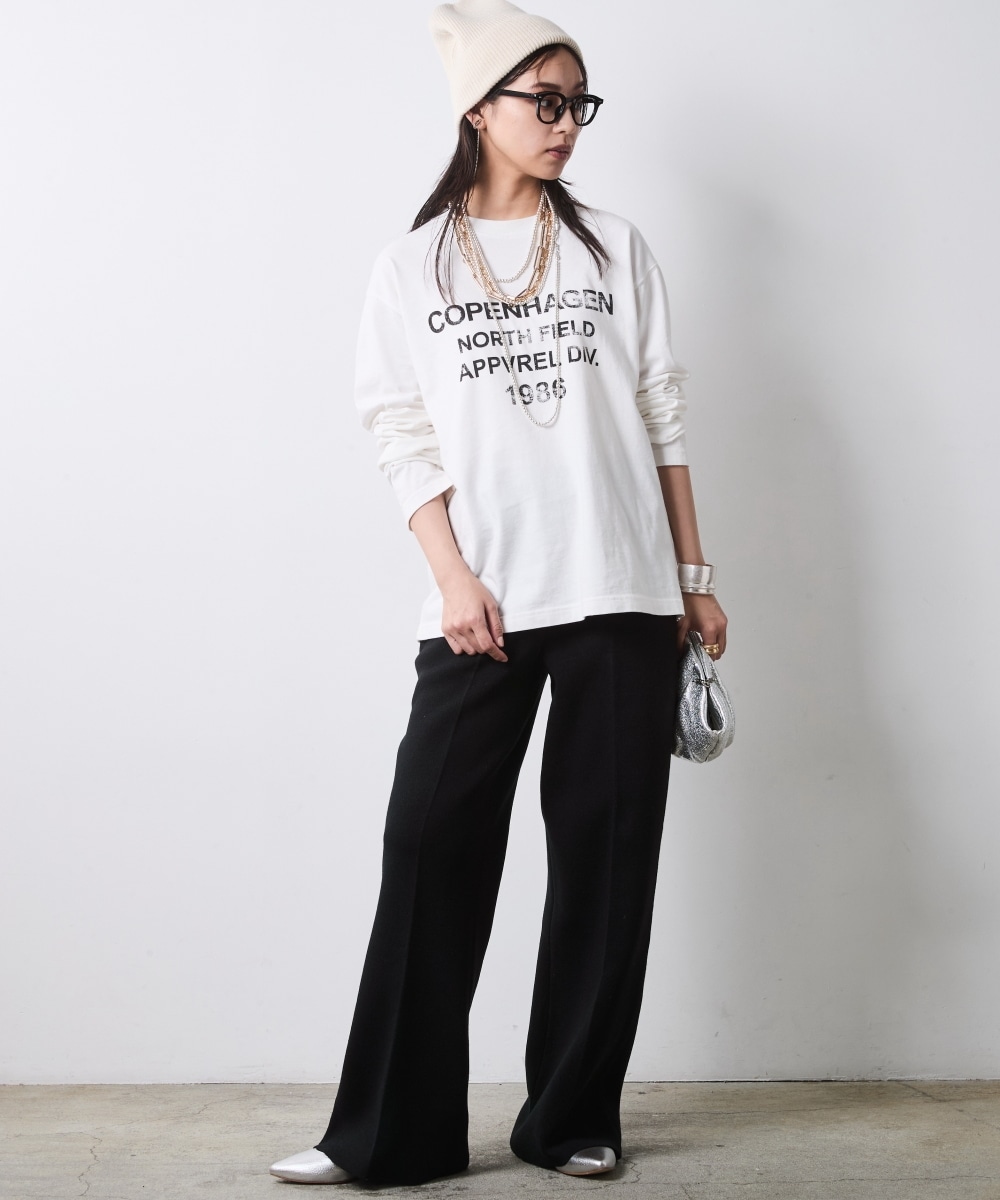 ニットワイドストレートパンツ 大きいサイズ シックスタイル5