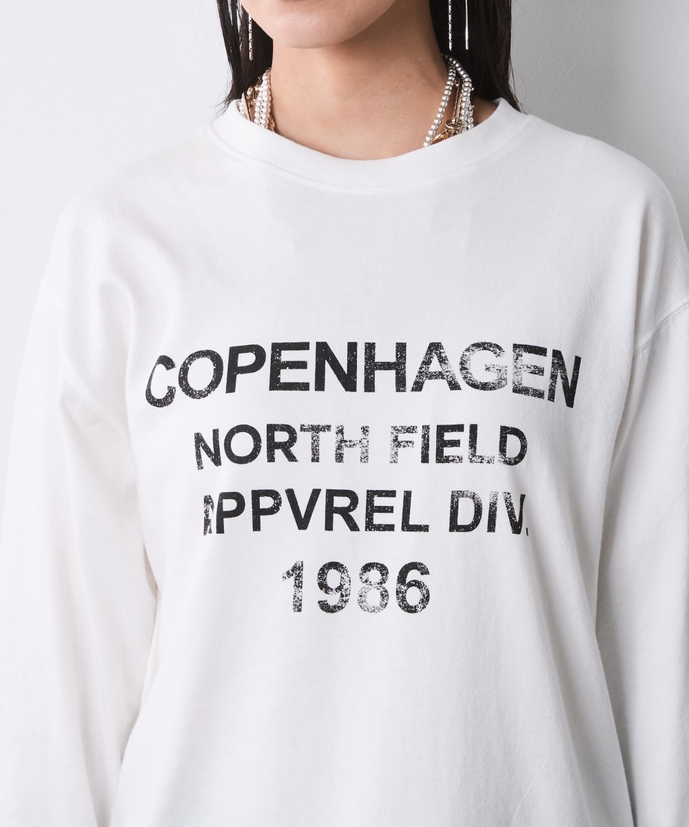 ピグメント染綿100%ロゴプリントロングスリーブTシャツ 大きいサイズ シックスタイル11