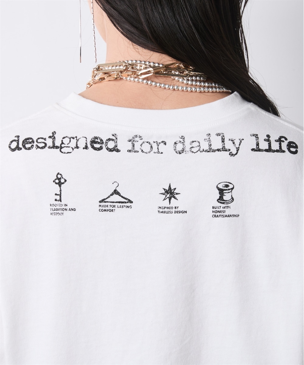 ピグメント染綿100%ロゴプリントロングスリーブTシャツ 大きいサイズ シックスタイル12