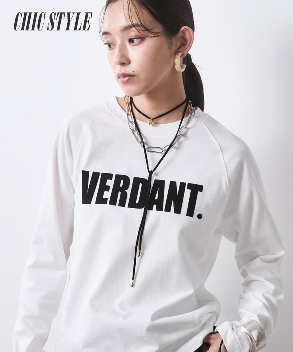 綿100％フロッキープリントロングスリーブTシャツ　大きいサイズ　シックスタイル
