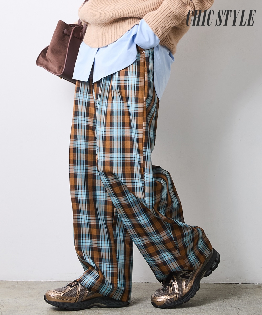 チェックバレルパンツ　大きいサイズ　シックスタイル